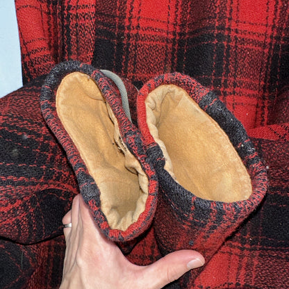 1950s Dryback Coat Wool Buffalo Plaid Heavy Hunting Jacket VTG Mackinaw 50s 40s