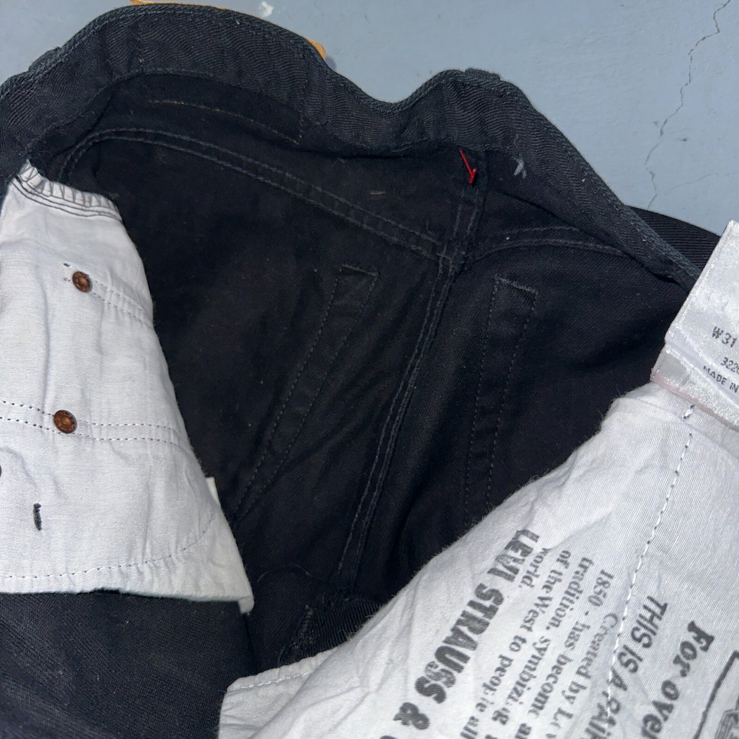 Levis 501 Vintage 90s USA XX Straight Leg Jeans Missing Buttons 31x32 Black