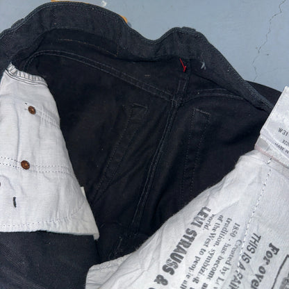 Levis 501 Vintage 90s USA XX Straight Leg Jeans Missing Buttons 31x32 Black