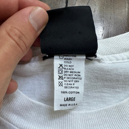 Line Shots Vintage T Shirt Volleyball Surf L 1990 90s White Single Stitch Cool