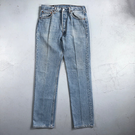 Levis 501 Vintage 90s USA XX Straight Leg Jeans Blue Light Wash 33x34 Act 31x33