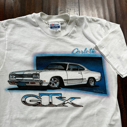 GTX 1969 Plymouth VTG T Shirt Airbursh Hanes USA Single Stitch Carlotta 90s