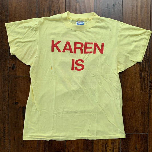 Karen Is 30 Vintage T Shirt Funny Adult Humor Age TikTok 80s Hanes Rap Travis