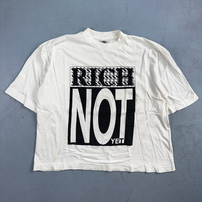 Rich Not Yet Funny Crop Top VTG T Shirt 90s Ross Quote Cool Graphic Quote 1990s