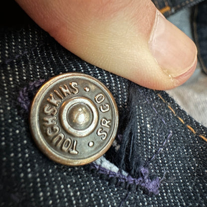 VTG Sears Put On 70s Pants 501 Bell Bottom Flare Rockabilly Cowboy 26x30 BLACK