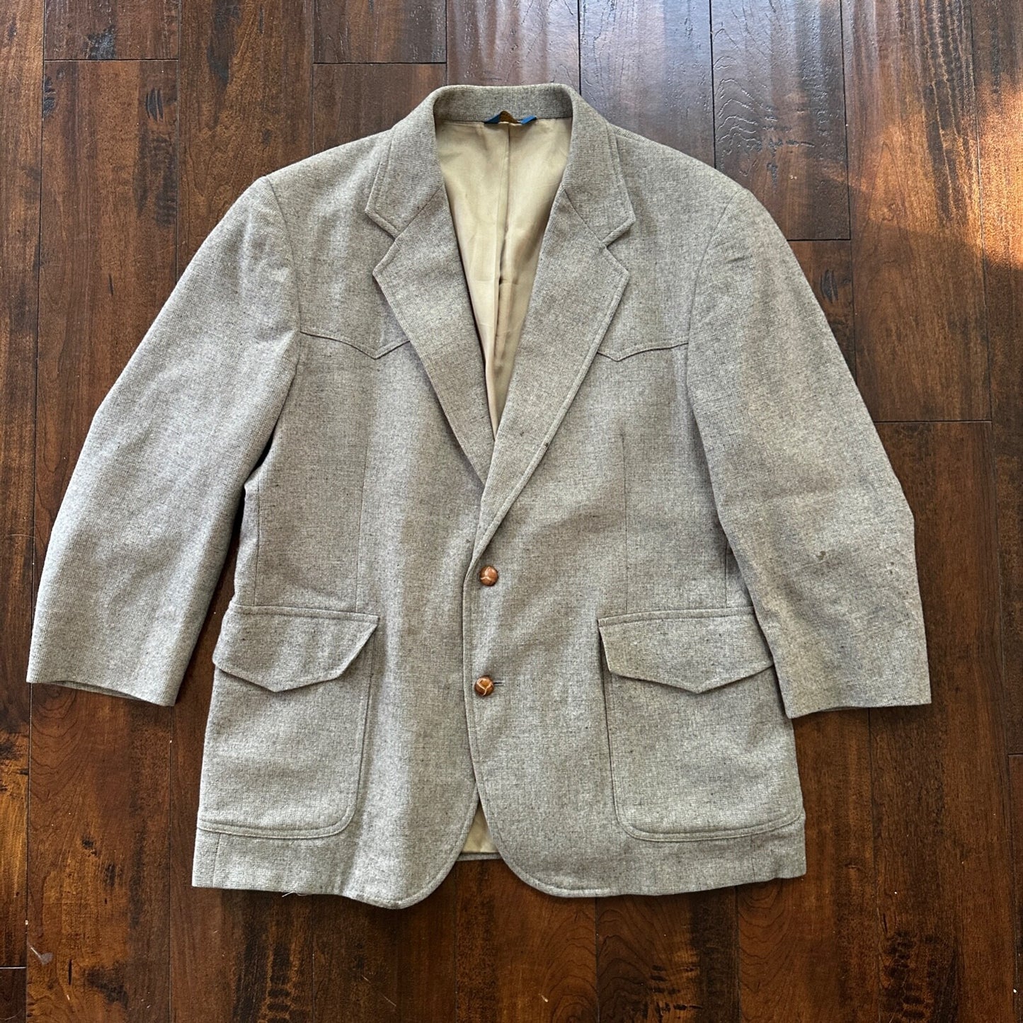 Pendleton 1970s Blazer Men’s 44 100% Virgin Wool Western Sport Coat 70s STAINS