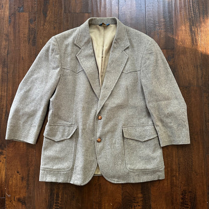 Pendleton 1970s Blazer Men’s 44 100% Virgin Wool Western Sport Coat 70s STAINS