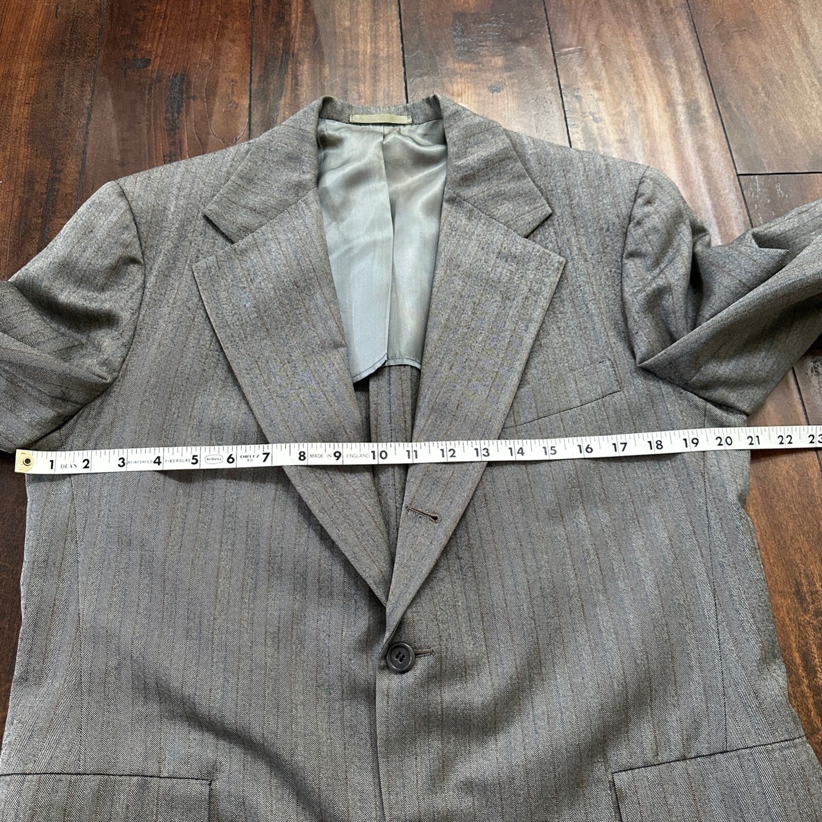 1960s 1970s Brown Striped Sport Jacket VTG Mens Suit 41 33x27 Rockabilly Wool