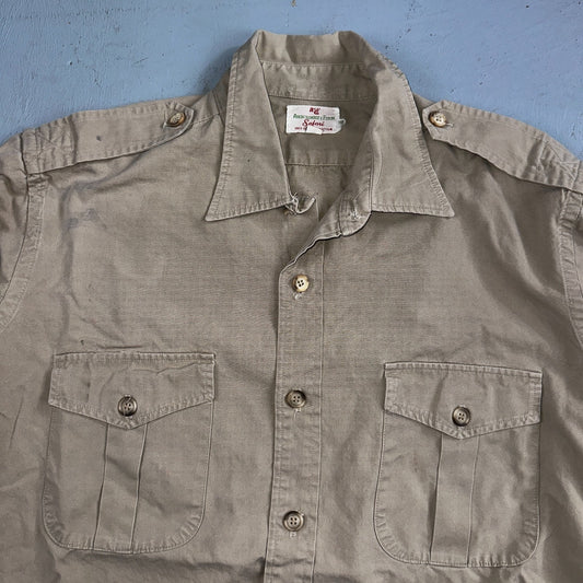 Vintage Abercrombie & Fitch Shirt Mens XL Safari 50s 60s Combed Cotton Hiking