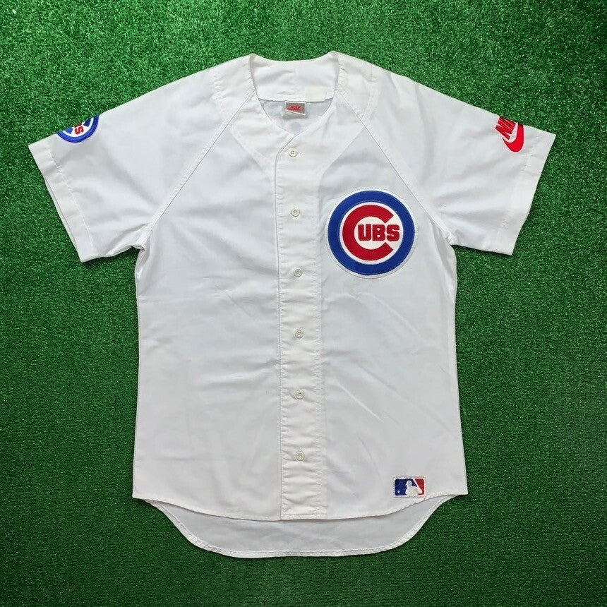 90s Chicago Cubs Jersey Vintage Nike T Shirt USA Rare MLB White Rare Jordan Rap