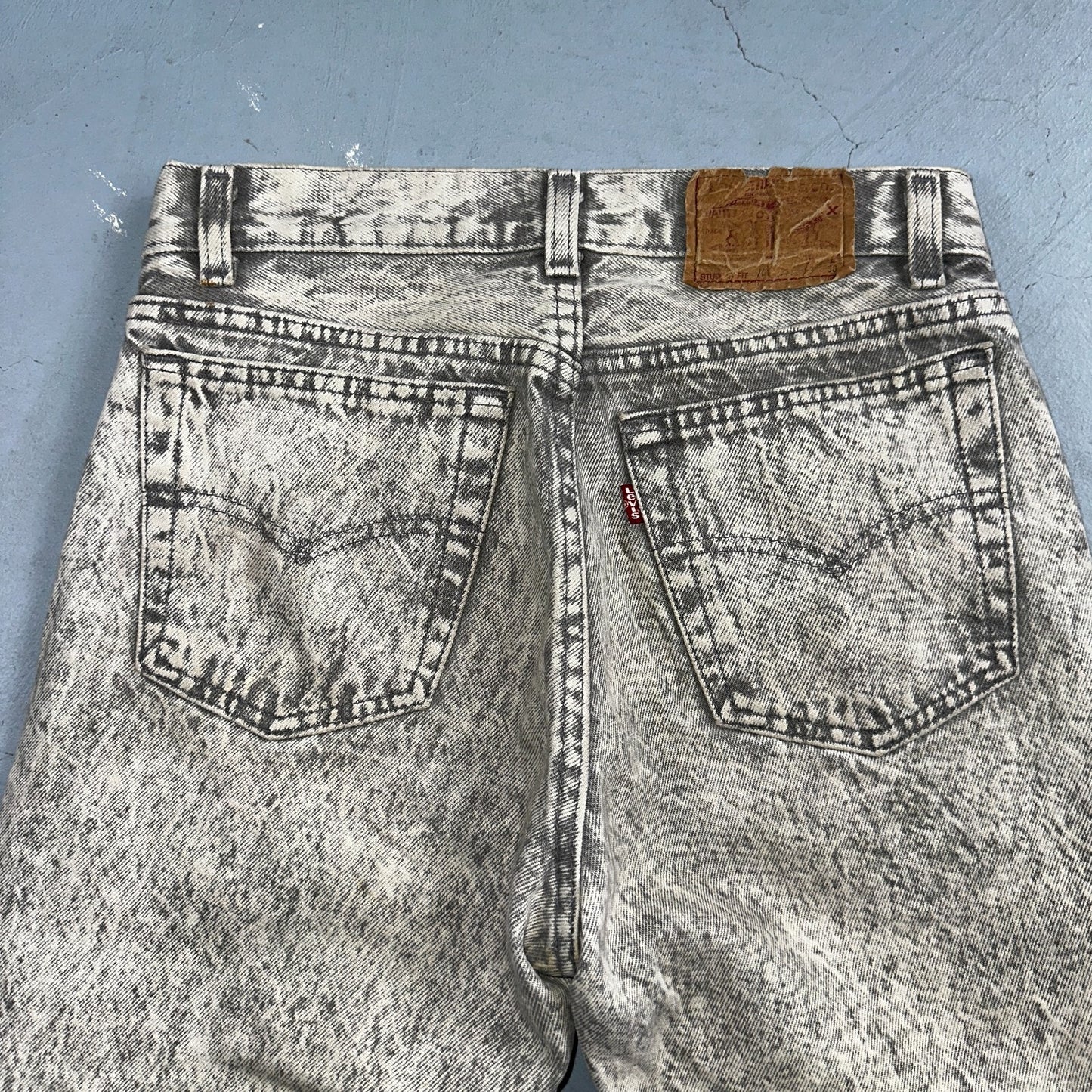 Levis 501 Vintage 80s USA XX Straight Leg Jeans Gray Acid Wash 28x30 Act 26x27