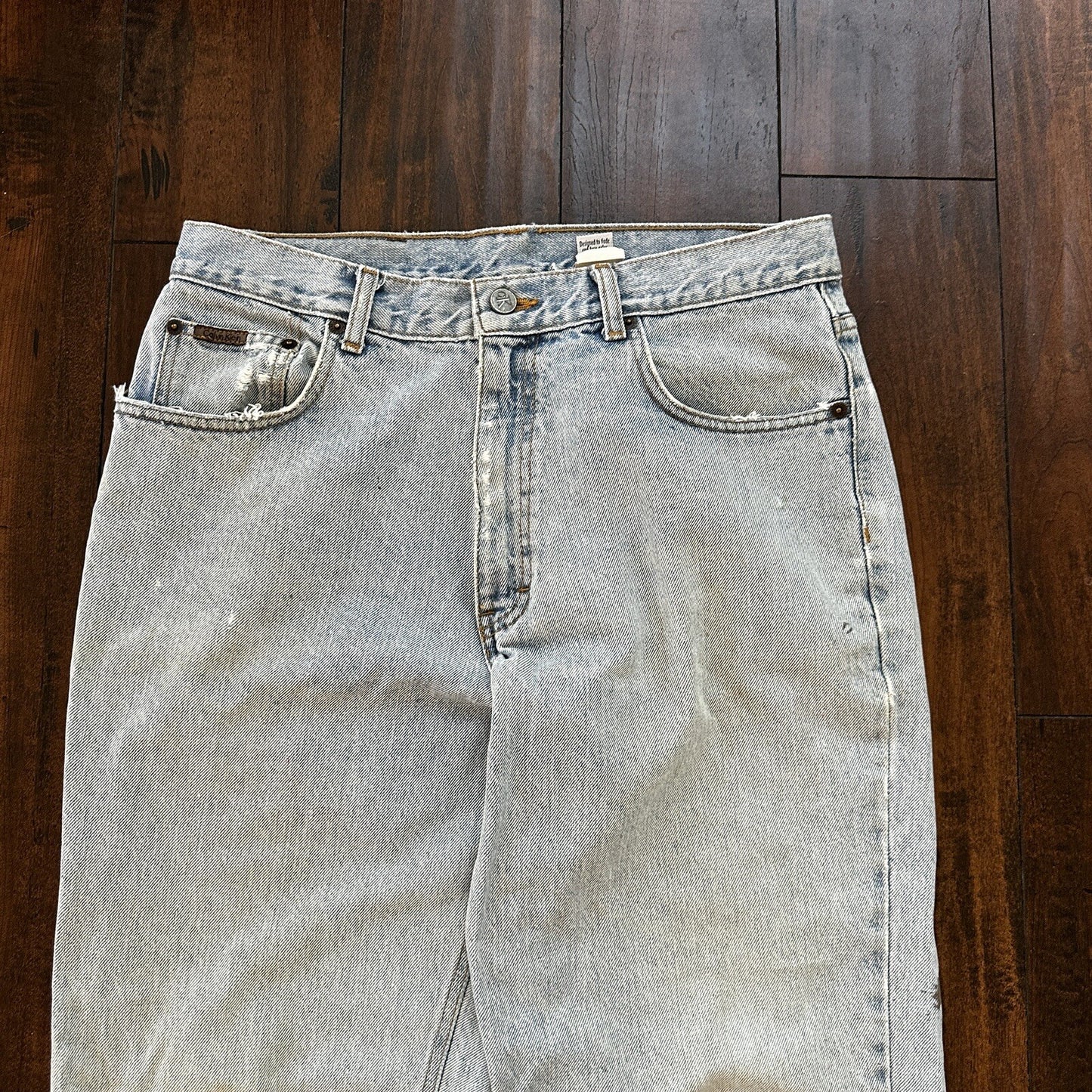 Vintage Calvin Klein Jeans Mens 34 Blue Stonewash 1990s USA 90s 31x27 Light