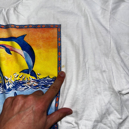 Vintage 1992 A Delicate Balance Dolphins Humanitees T Shirt Hanes XL 90s Flordia