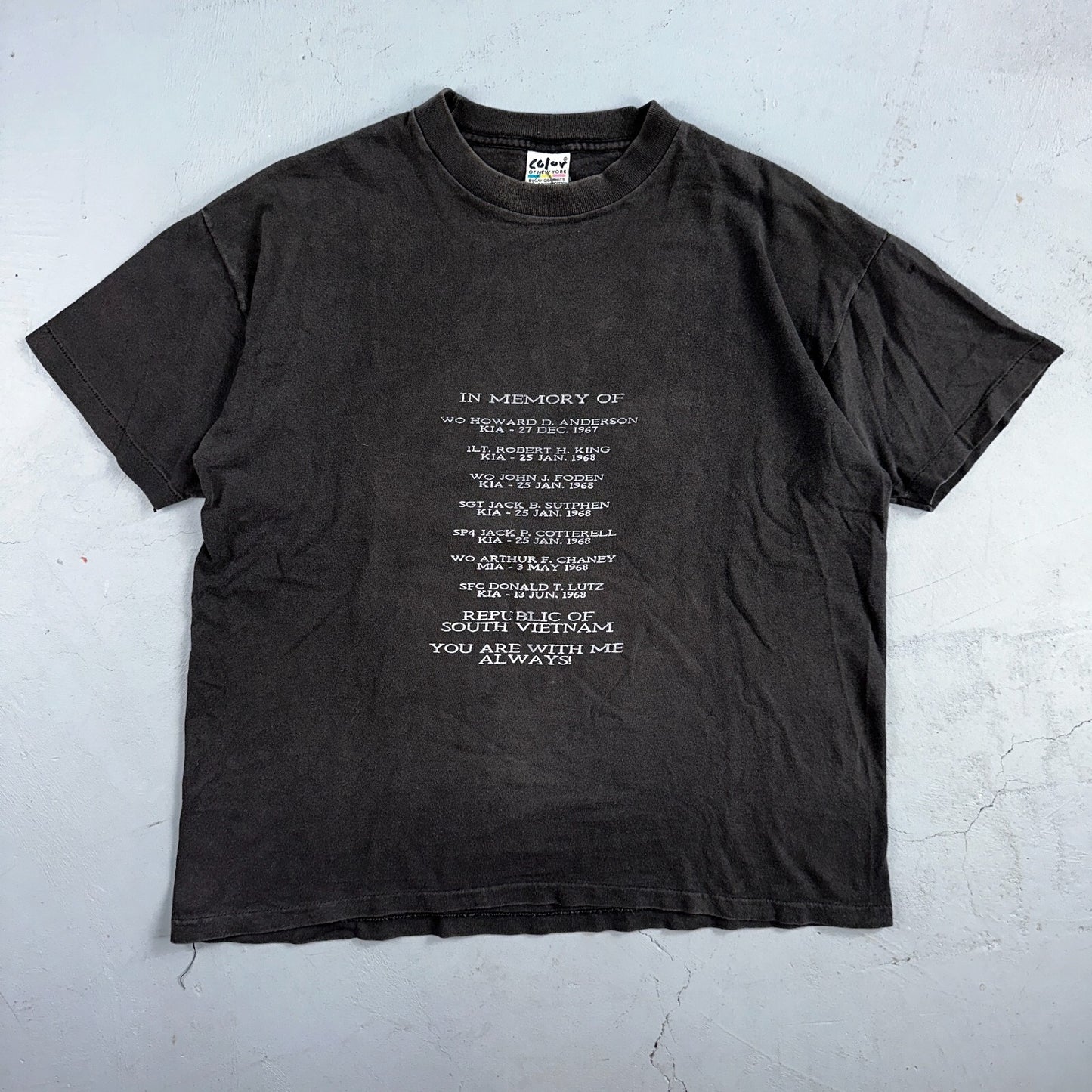 South Vietnam RIP VTG T Shirt Single Stitch Memorial War Army Military USA Faded