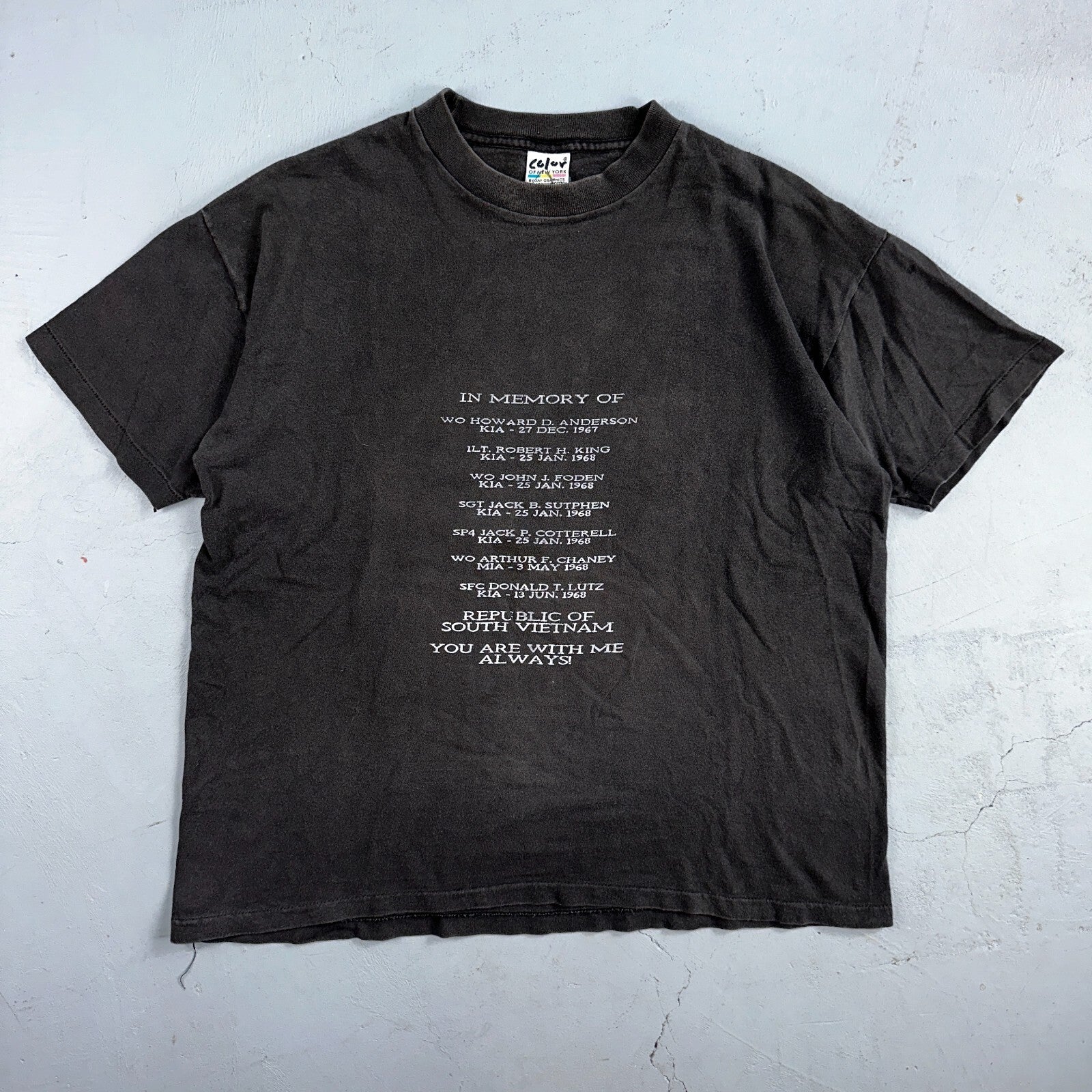 South Vietnam RIP VTG T Shirt Single Stitch Memorial War Army Military USA Faded