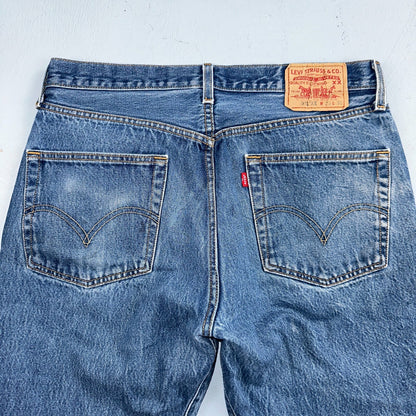 Levis 501 Vintage Y2K XX Straight Leg Jeans 90s Blue Med Wash 35x33 Act 33x29