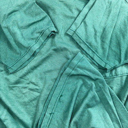Blank 90s Fruit Of The Loom Pocket VTG T Shirt Y2K Green Selvedge Worn Thrashed