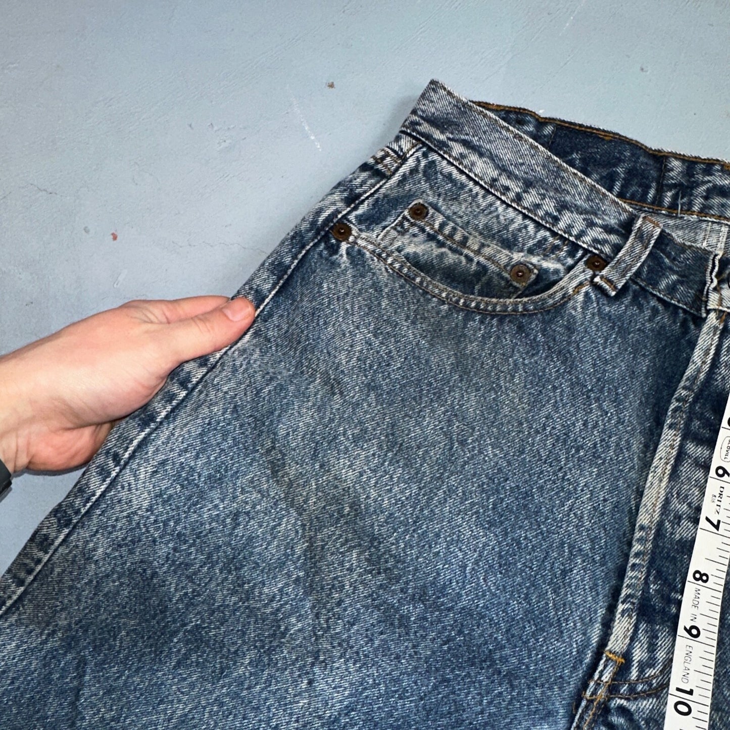 Levis 501 Vintage 90s USA XX Straight Leg Jeans Blue Med Wash 31x34 Act 29x32