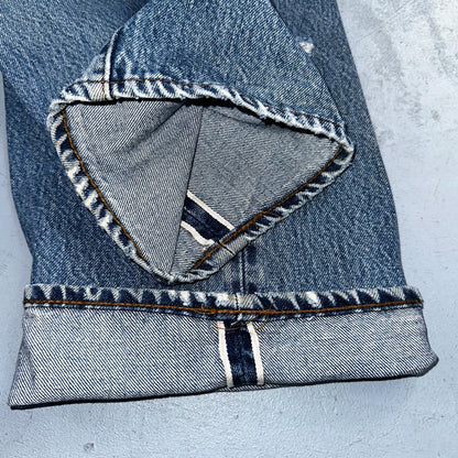 Levis 501 Vintage 80s Redline Selvedge USA XX Jeans Light Wash Worn Act 35x30