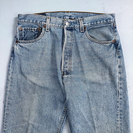 Levis 501 Vintage 90s Mexico Straight Leg Jeans 34x34 Y2K Light Wash Act 31x30