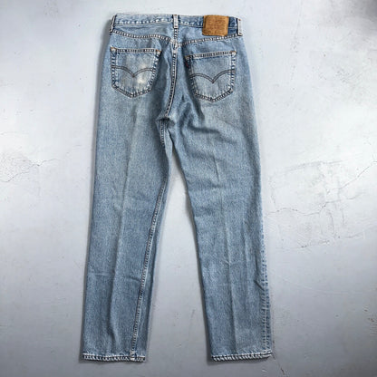 Levis 501 Vintage 90s Mexico Straight Leg Jeans 34x34 Y2K Light Wash Act 31x30