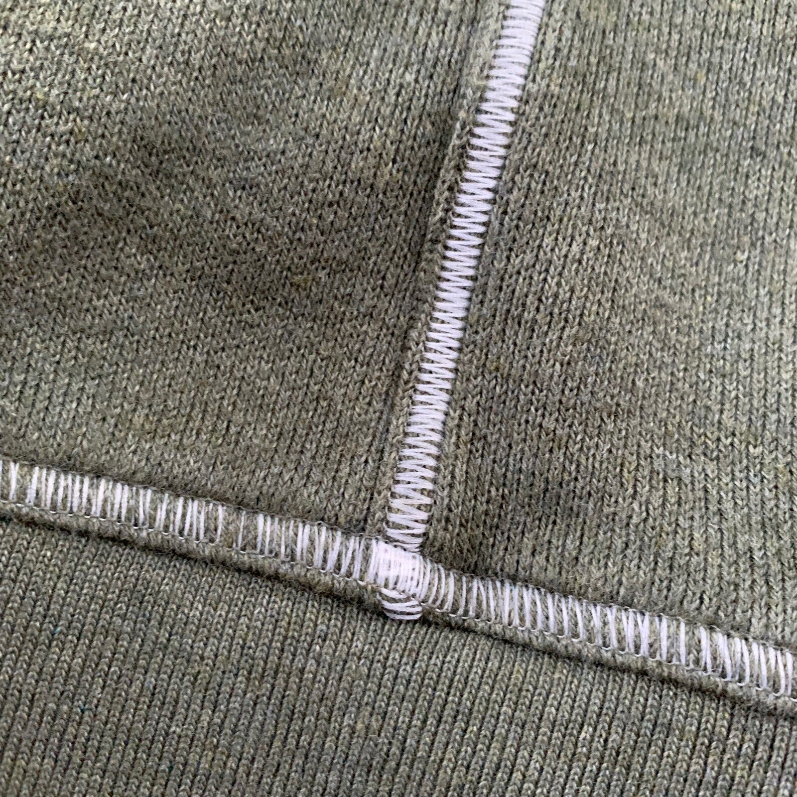 LL Bean Quarter Zip Pullover Fleece Sweater Mens L Green VTG 90s Style Basic