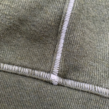 LL Bean Quarter Zip Pullover Fleece Sweater Mens L Green VTG 90s Style Basic