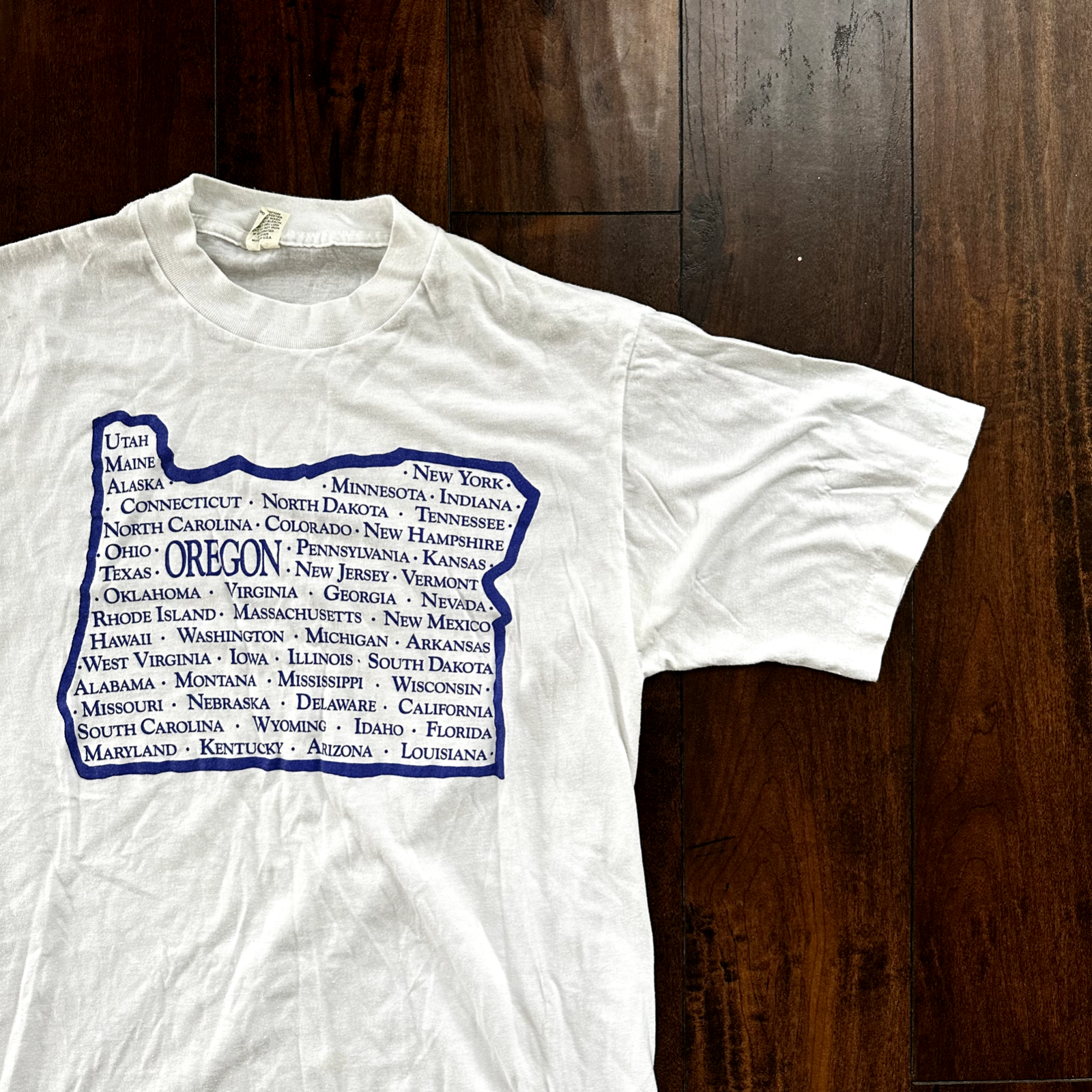 Oregon Trail West Map Vintage T Shirt Single Stitch State USA Cool 80s