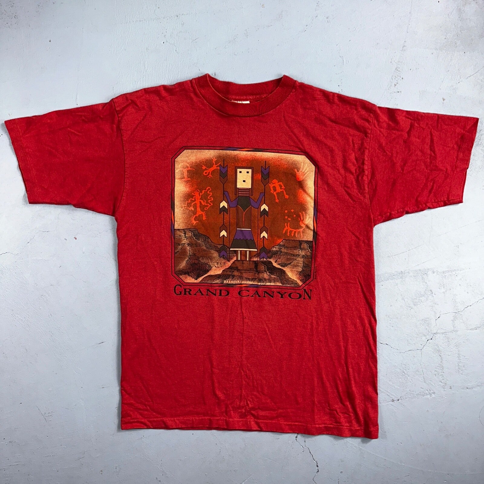 Grand Canyon 90s Single Stitch VTG T Shirt USA Tribal Red Spirits Culture Art