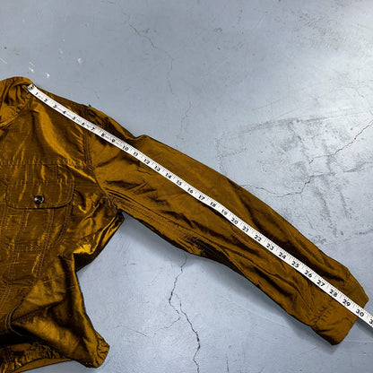 Romeo Gigli Yellow Gold Silk Button Jacket Shirt Blouse VTG Size 42 Italy RARE