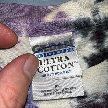 Tye Dye Hippie Purple Black VTG T Shirt Y2K Grateful Dead Wild Pattern Cool Best