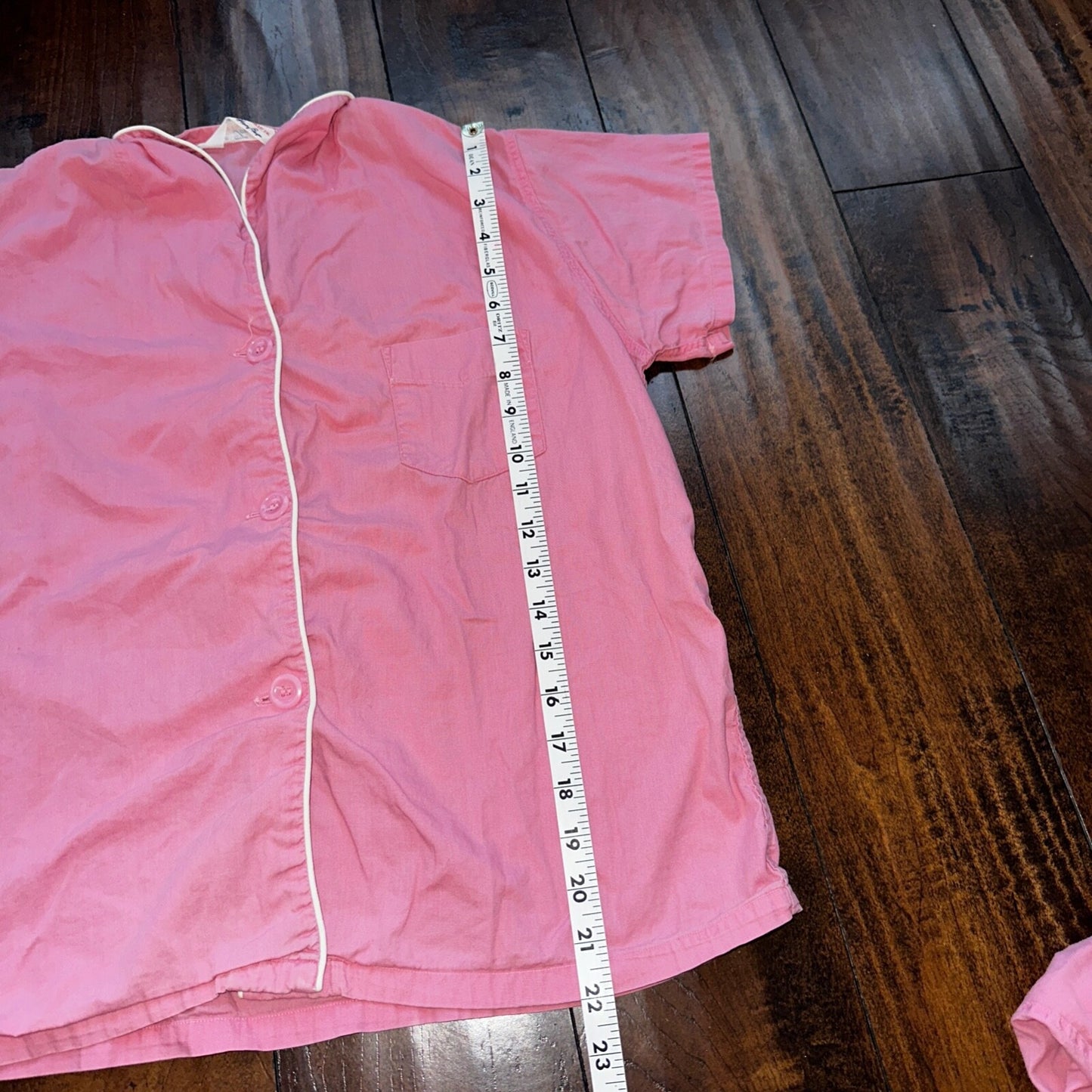 Vintage 50s 60s Tommies Sanforized Sleepwear Pajamas Pair Pants Top Cotton Pink