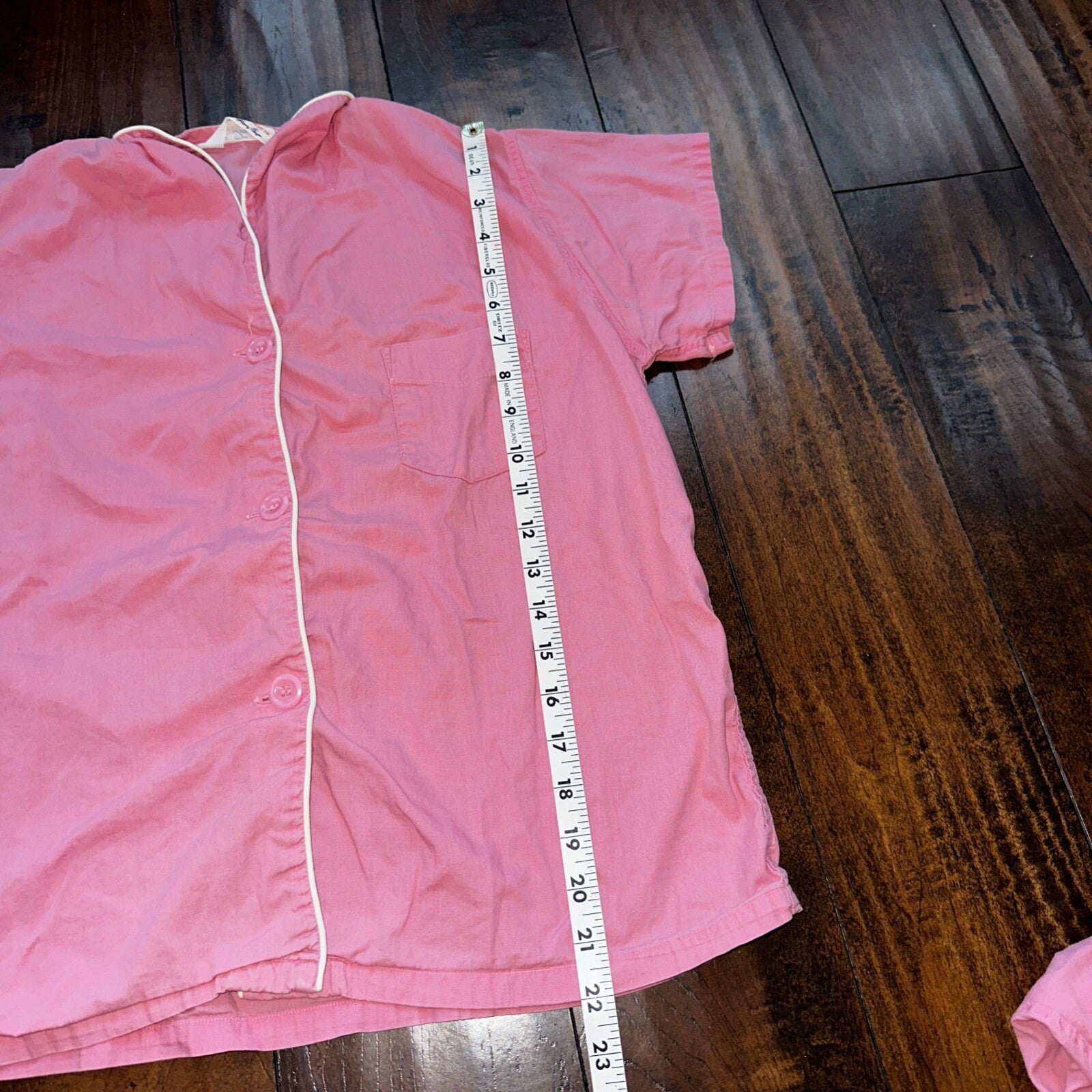 Vintage 50s 60s Tommies Sanforized Sleepwear Pajamas Pair Pants Top Cotton Pink