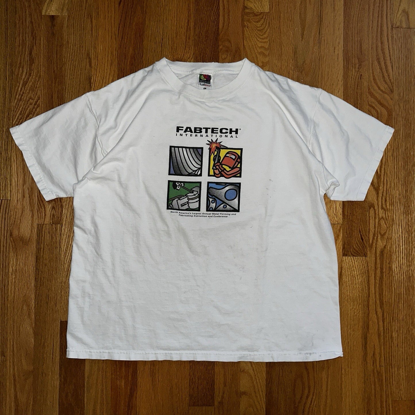 Fabtech Fab Tech International Metal Work Vintage T Shirt Y2K Cool Graphic Iron