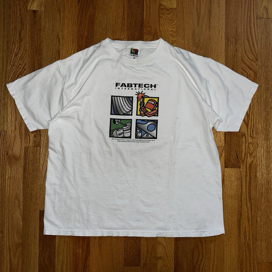 Fabtech Fab Tech International Metal Work Vintage T Shirt Y2K Cool Graphic Iron