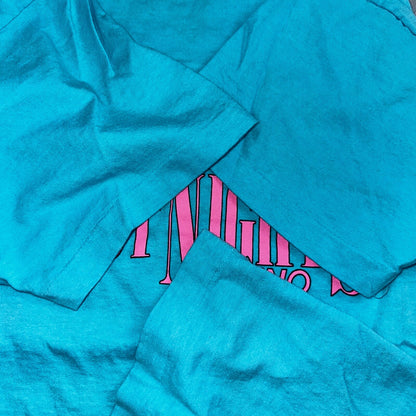 Hot August Nights 90s Reno Fruit of the Loom VTG T Shirt USA Bright Blue Graphic