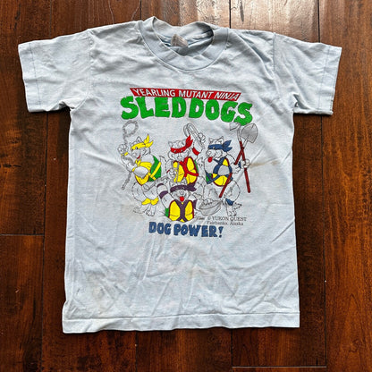 Teenage Mutant Ninja Turtles Dogs Sleddogs Vintage T Shirt 80s Kids S Alaska Rap