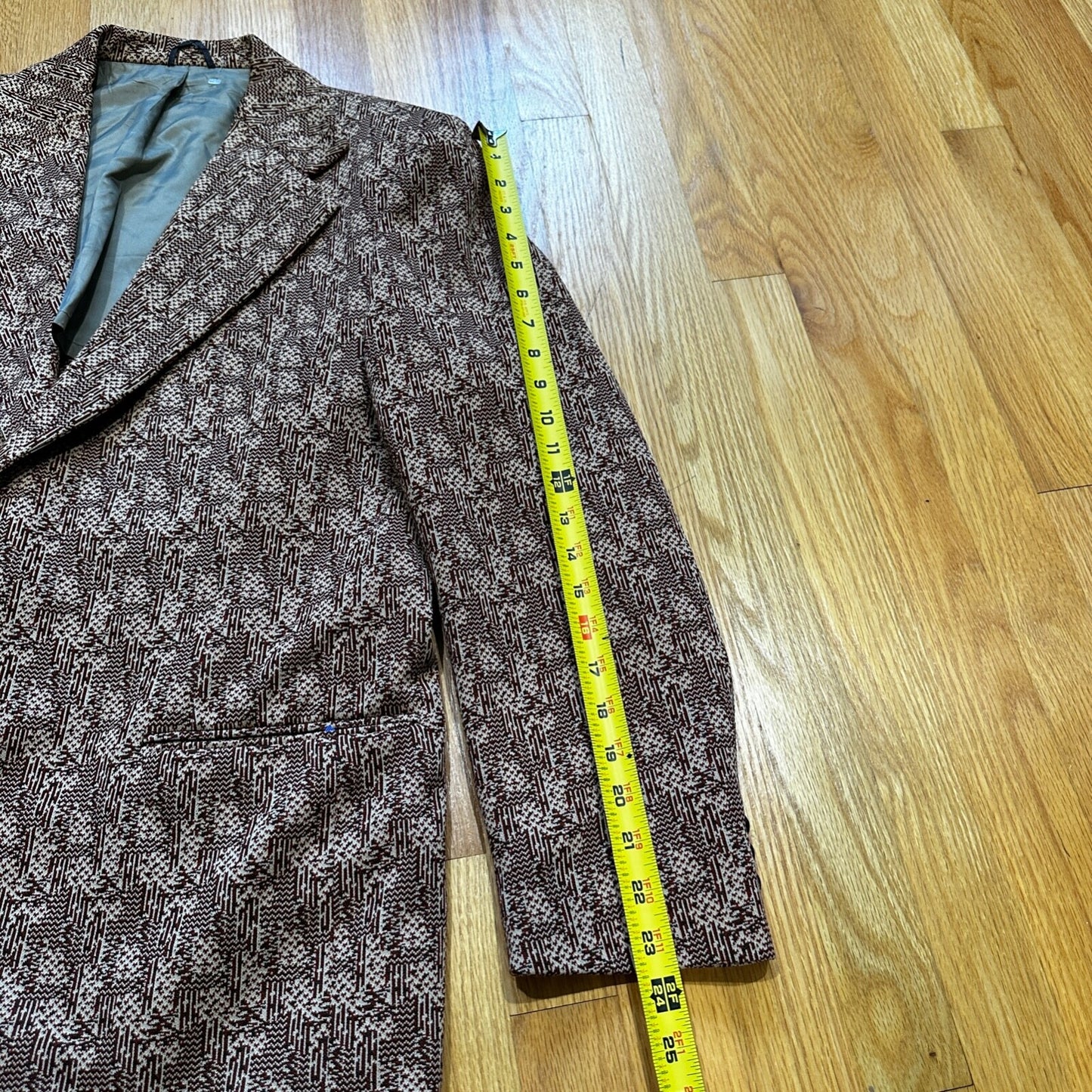 1960s 1970s Navy USA Sport Jacket VTG Mens Suit 44 Rockabilly Stripe Plaid Crazy