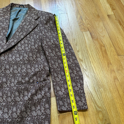 1960s 1970s Navy USA Sport Jacket VTG Mens Suit 44 Rockabilly Stripe Plaid Crazy