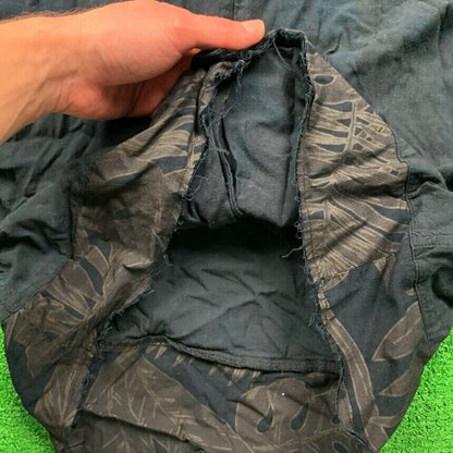 CH Carolina Herrera Black Flower Floral Button Down Dress Shirt Mens Rough VTG