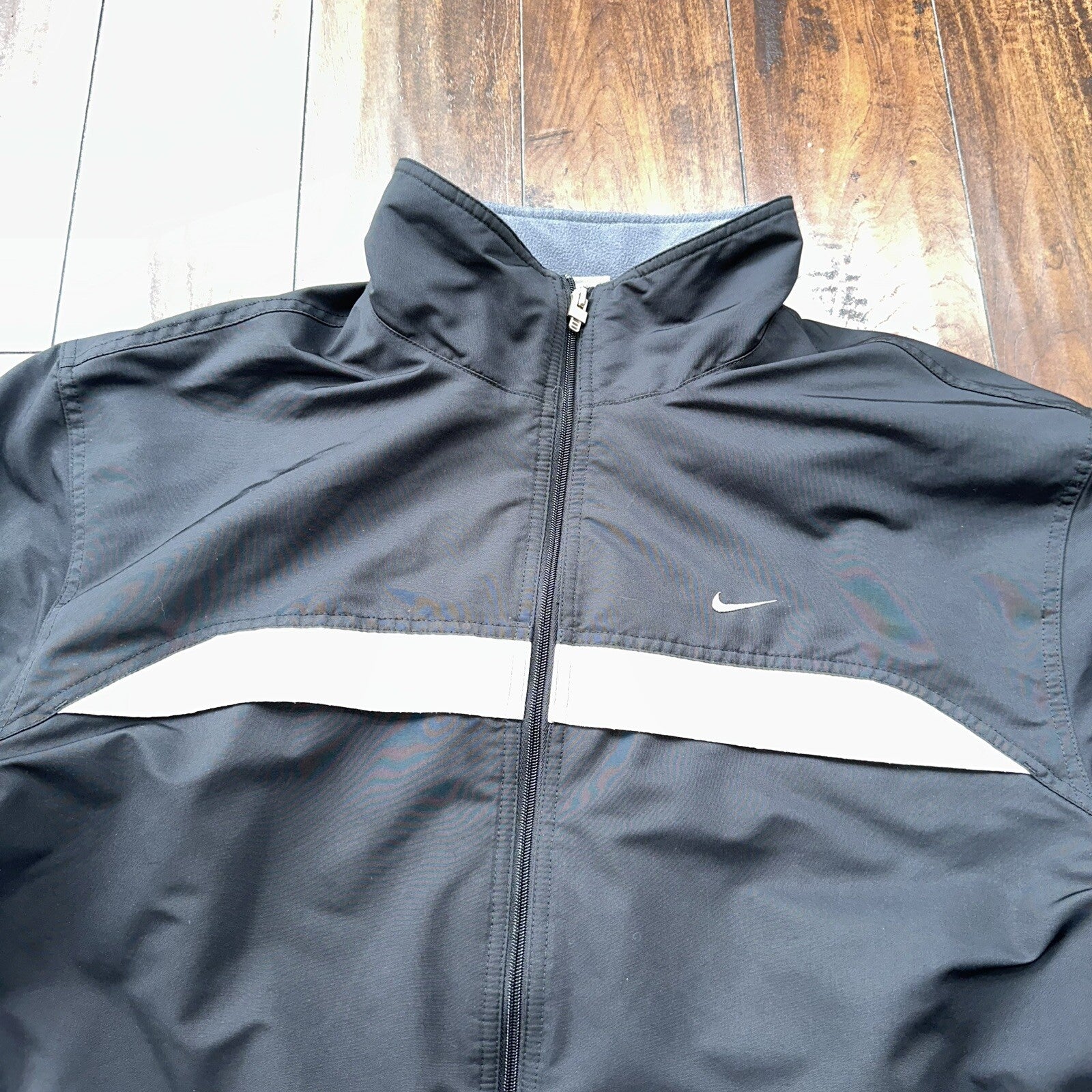 Nike Jacket Adult XL Black Nylon Softshell Fleece Coat 3M Warm Vintage Y2K 90s