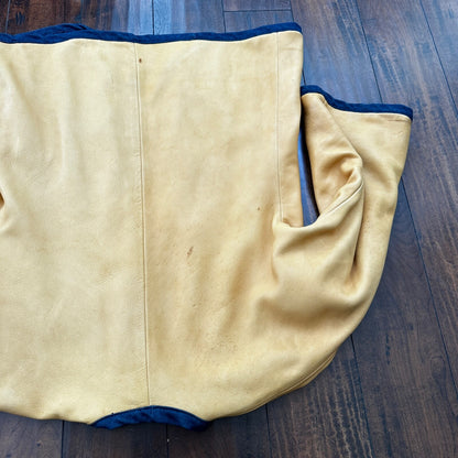 1960s Rockabilly Reversible Denim Leather Jacket 60s 70s RARE Yellow Blue Anorak