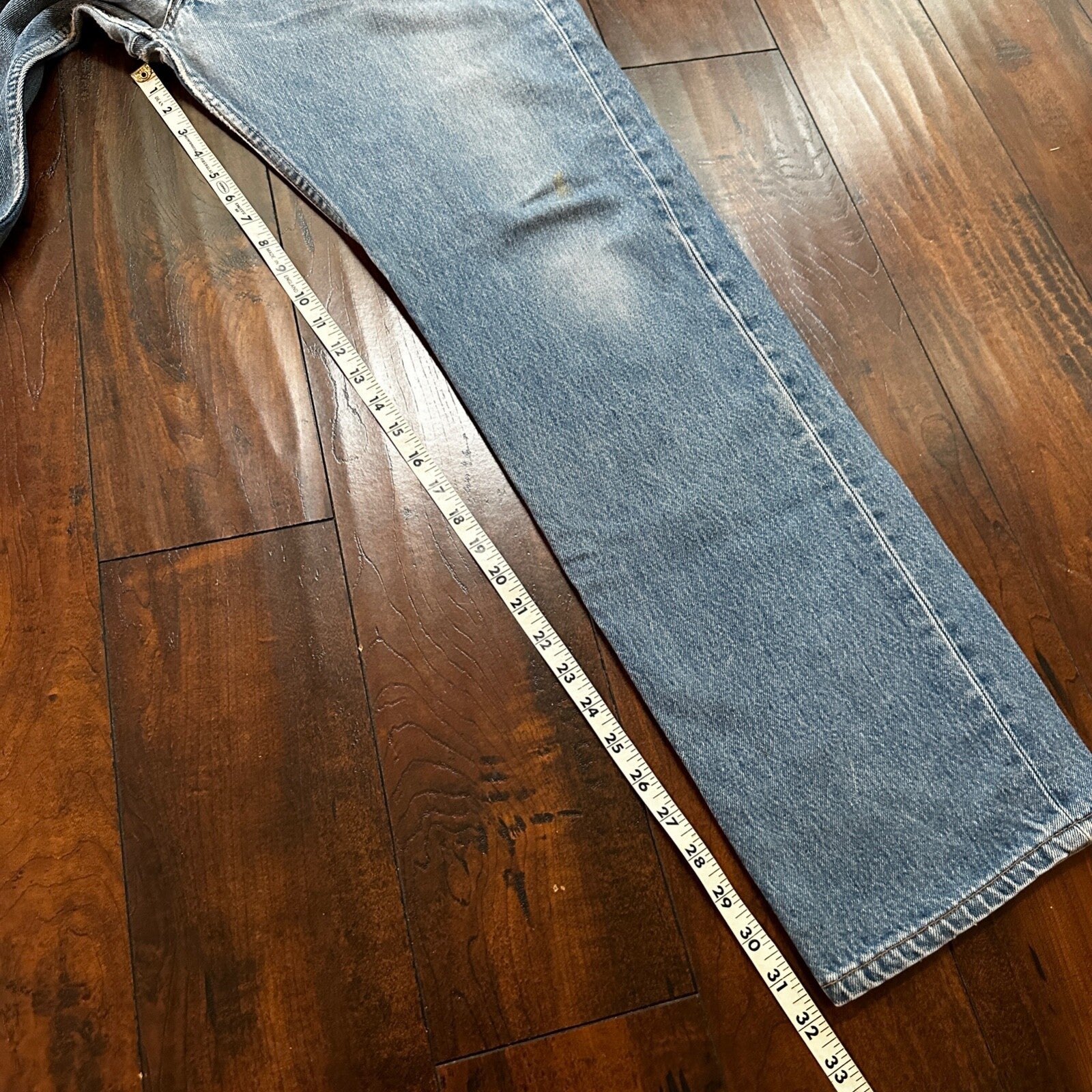 VTG 90s Levis 501 Button Fly 38x36 USA Tag Jeans Straight Wash Blue XX Act 35x32