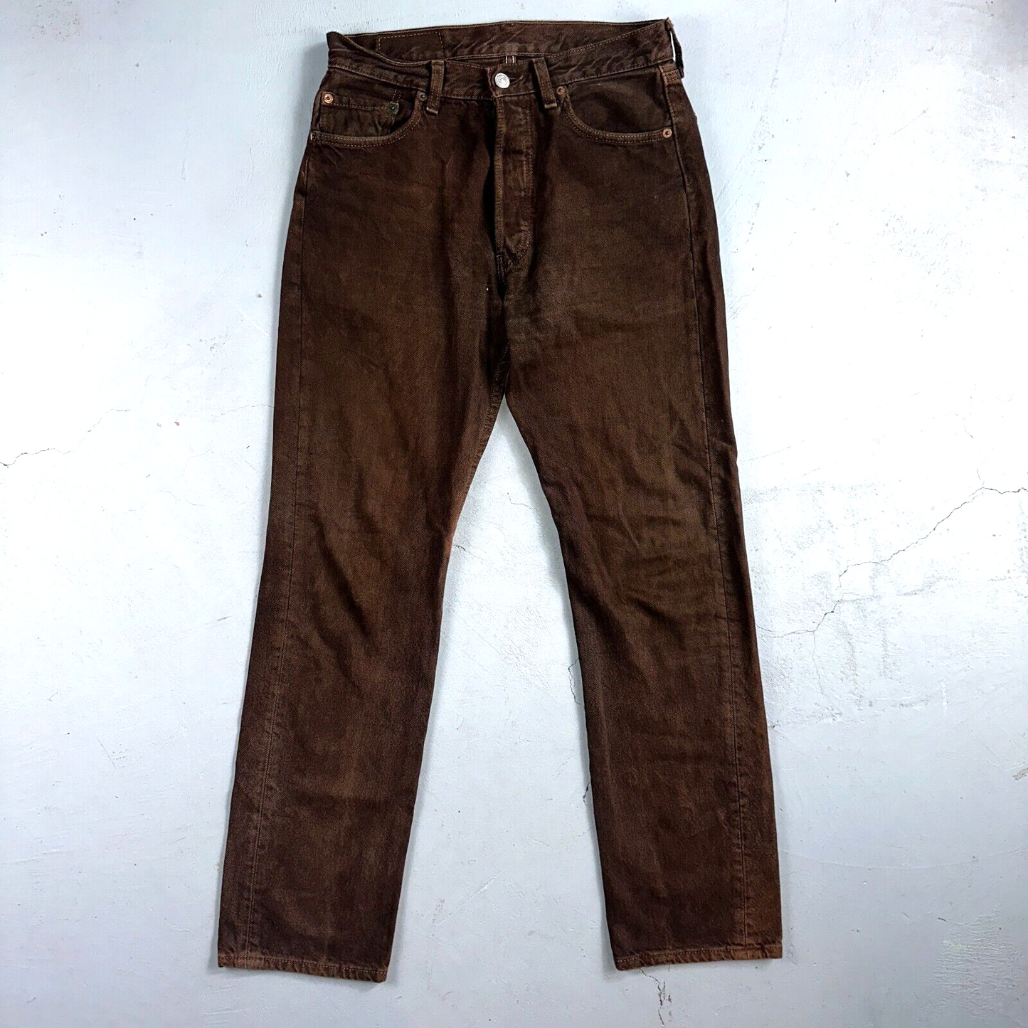Levis 501 Vintage 90s USA XX Straight Leg Jeans Brown Dark Wash 29x32 Act 29x31