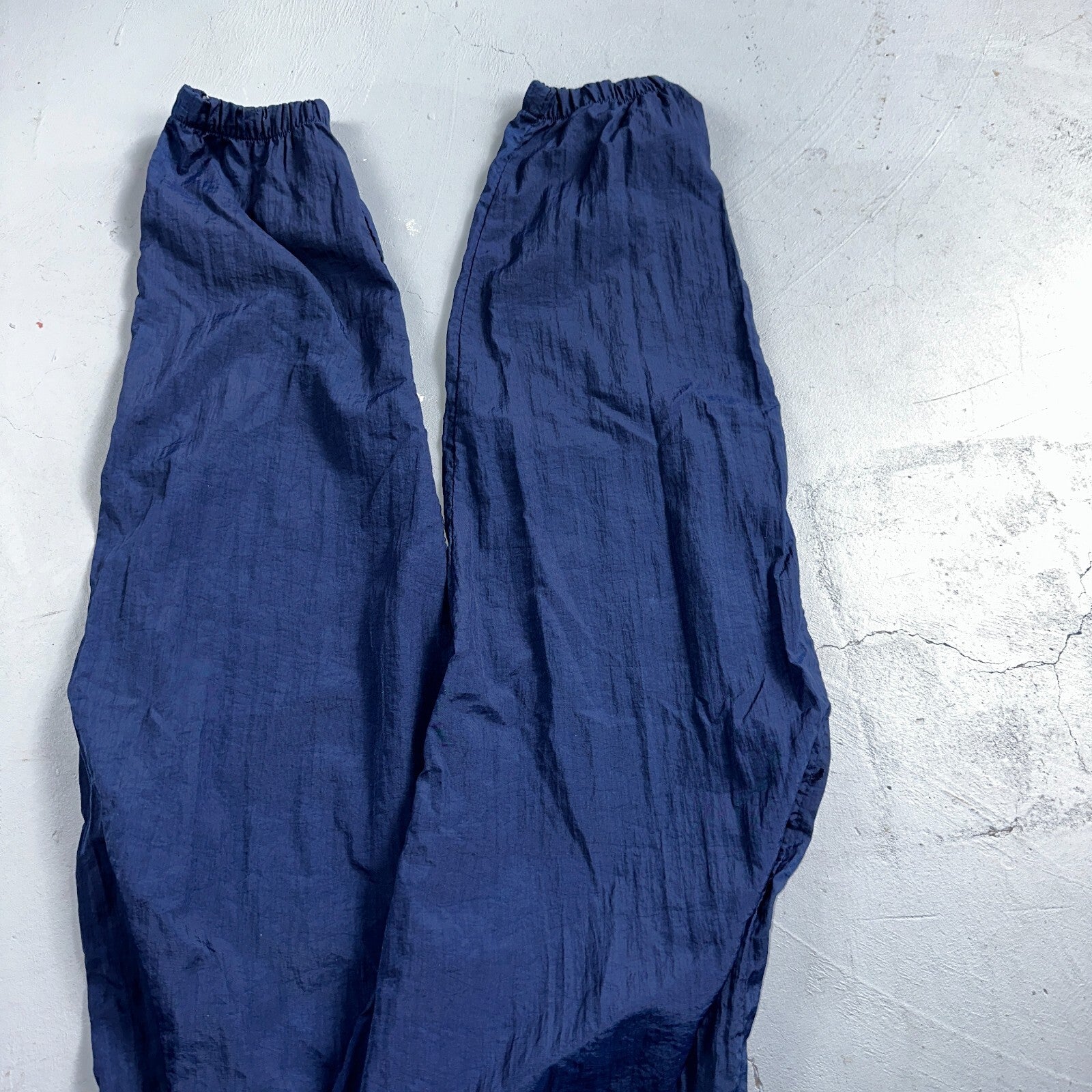 Nike VTG 90s Windbreaker Track Pants Ankle Zip Unlined Blue 1990s Essential