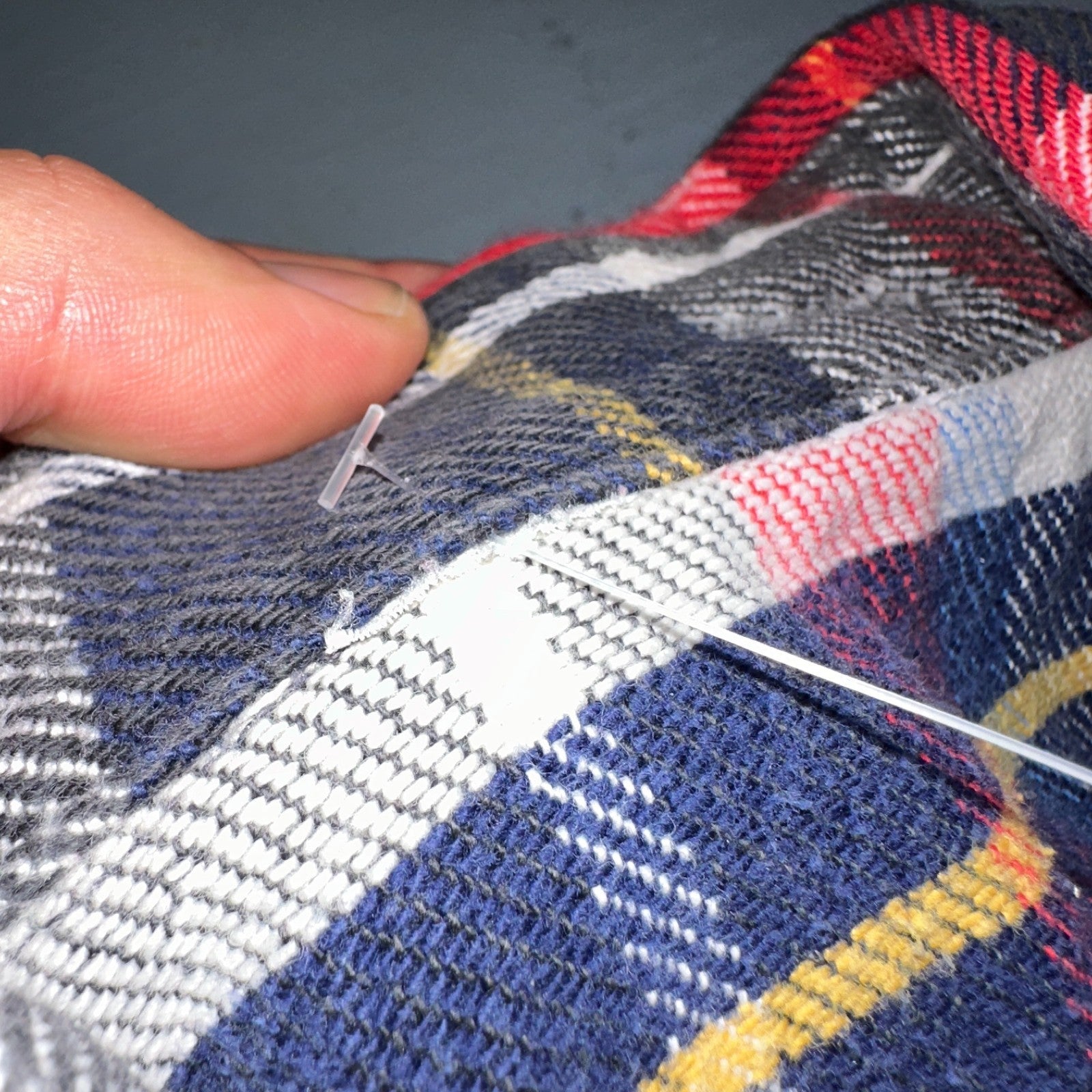 Vintage Five Brother Shirt Mens L Plaid Flannel Made in Black Red 1970s 70s