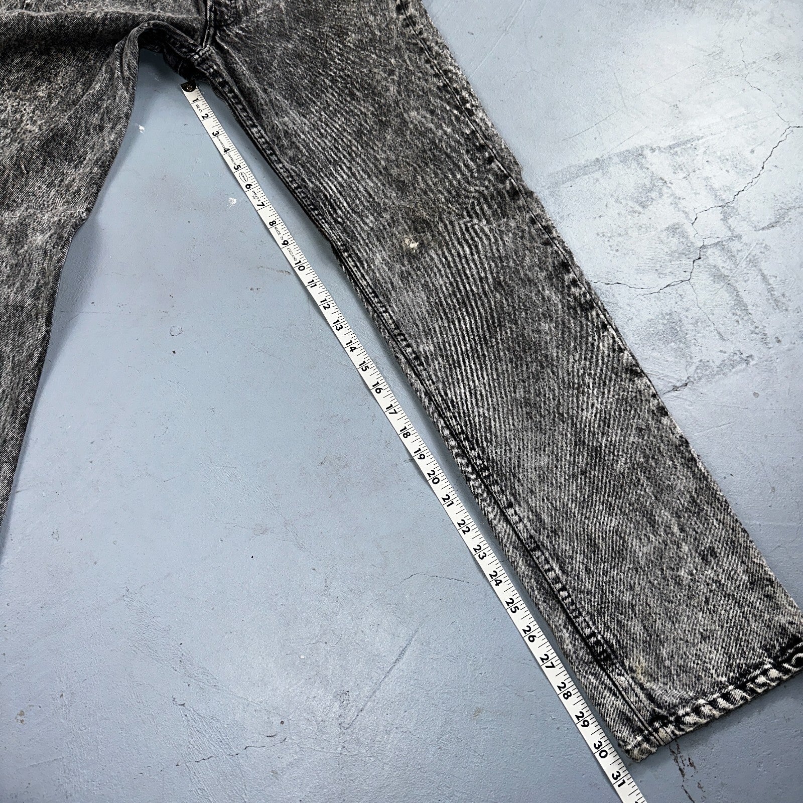 Levis 501 Vintage 90s USA XX Straight Leg Jeans Black Acid Wash 30x32 Act 28x31