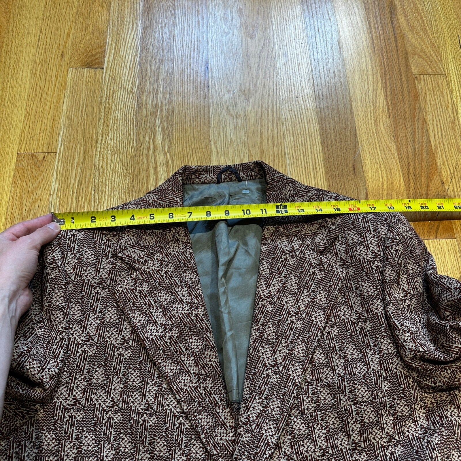 1960s 1970s Navy USA Sport Jacket VTG Mens Suit 44 Rockabilly Stripe Plaid Crazy