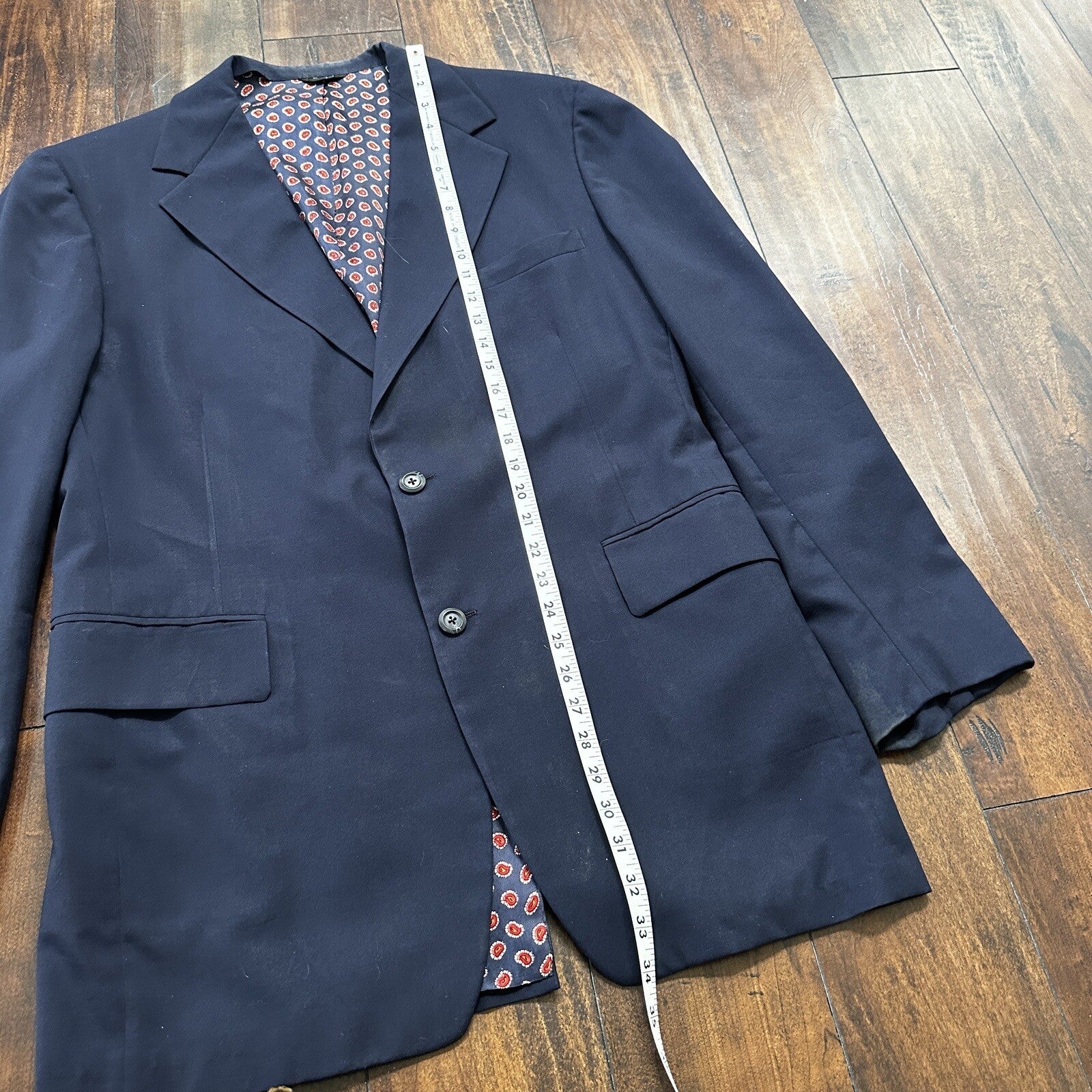 1960s 1970s Navy Oregon Sport Jacket VTG Mens Suit 42 33x33 Rockabilly Classy