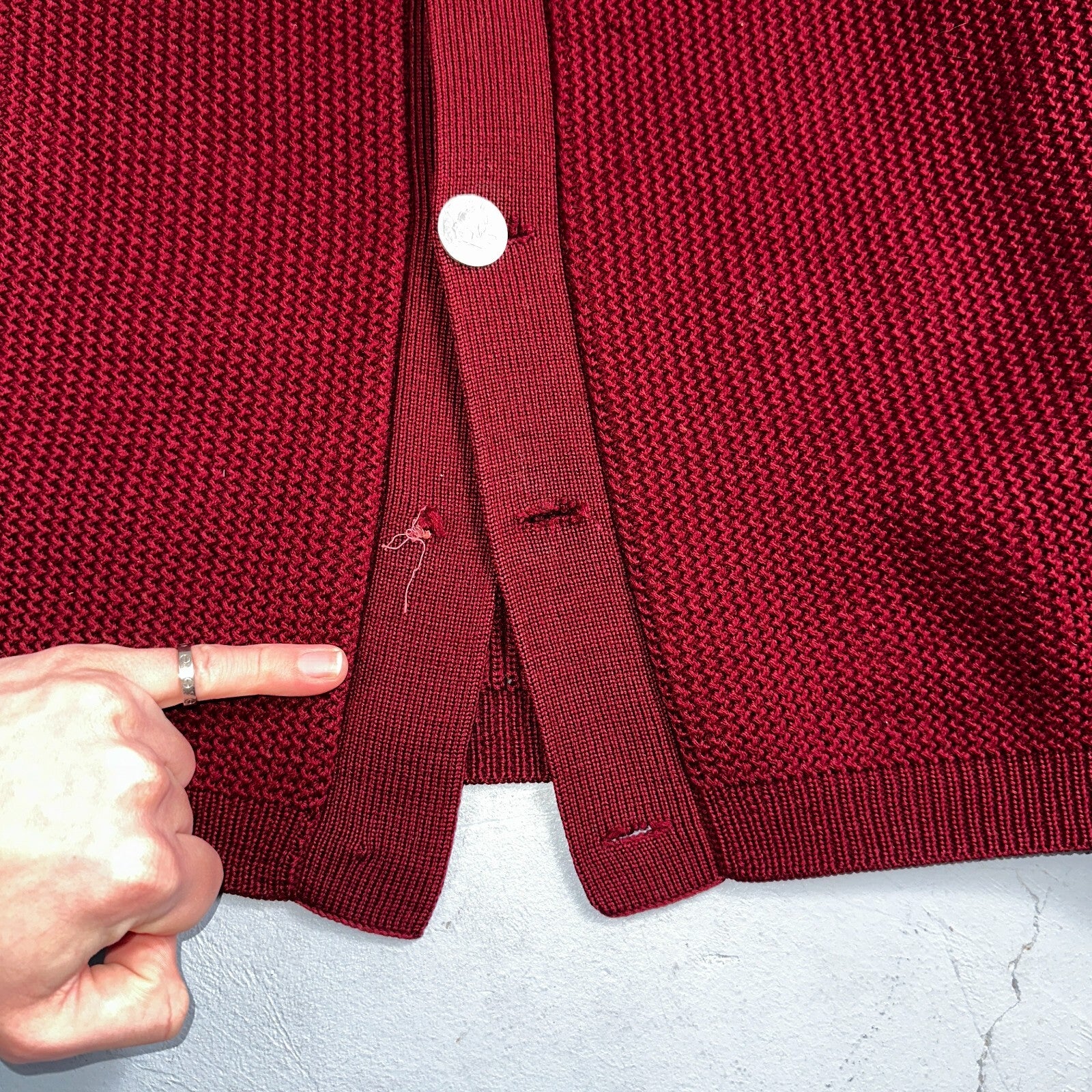 Meister Sweater M Women’s Wool Austria Pullover Red V Neck Vintage Cardigan 60s